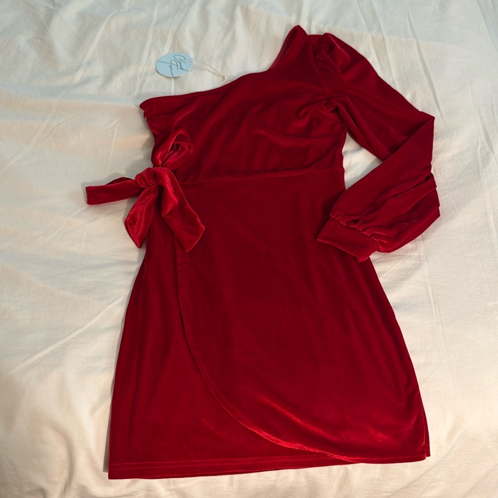 Cloud Ten Red Asymmetrical Dress - new with tag
